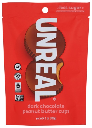 Unreal Peanut Butter Cups Vegan Dark Chocolate -- 4.2 oz