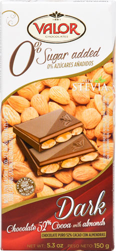 Valor Chocolates Dark Chocolate Bar with Almonds -- 5.3 oz