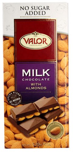 Valor Chocolates Milk Chocolate Bar Almond -- 5.29 oz