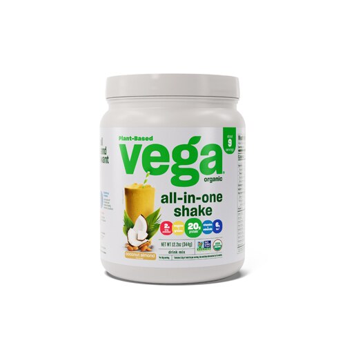 Vega Organic All-in-One Vegan Protein Powder Coconut Almond -- 9 Servings