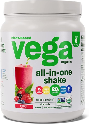 Vega Organic All-in-One Vegan Protein Powder Berry -- 9 Servings