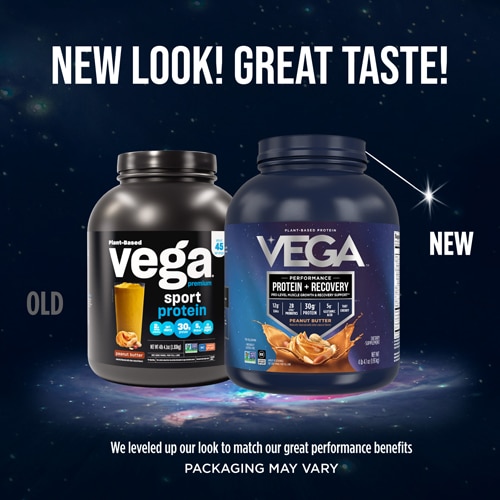 Vega Premium Sport Protein Powder Plus Recovery - NSF Certified for Sport Peanut Butter