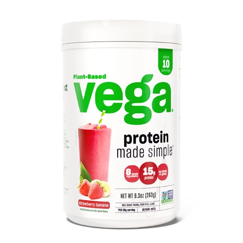 Vega Protein Made Simple - Vegan Protein Powder Strawberry Banana -- 10 Servings