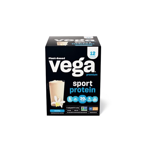 Vega Sport Premium Vegan Protein Powder Vanilla -- 12 Packets