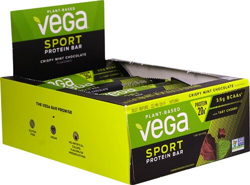 Vega Sport Protein Bar Crispy Mint Chocolate 12 Bars Vitacost