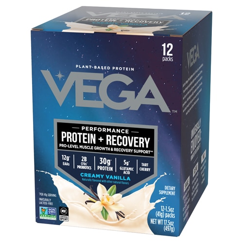 Vega Sport Protein Protein Powder Plus Recovery - NSF Certified for Sport Vanilla