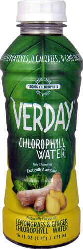 Verday Chlorophyll Water Lemongrass &amp; Ginger -- 16 fl oz