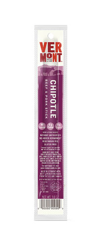 Vermont Smoke and Cure Beef &amp; Pork Stick Gluten Free Chipotle -- 1 oz