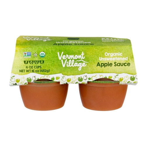 Vermont Village Organic Applesauce Unsweetened -- 4 Cups
