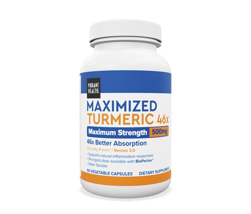 Vibrant Health Maximized Turmeric 46x -- 60 Vegetable Capsules