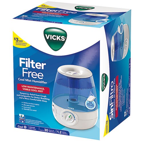 Vicks Filter Free Cool Mist Humidifier -- 1.2 Gallon - Vitacost