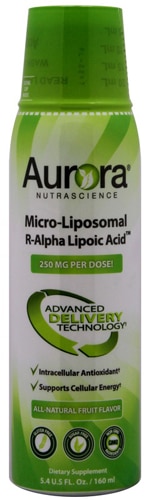 Vida Lifescience Aurora Nutrascience Micro-Liposomal R-Alpha Lipoic Acid Natural Fruit -- 250 mg - 5.4 fl oz