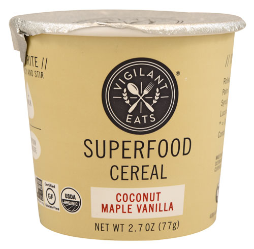 Vigilant Eats Organic Superfood Cereal Gluten Free Coconut Maple Vanilla -- 3 oz