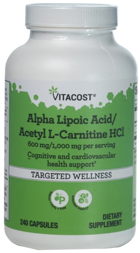 Vitacost Alpha Lipoic Acid & Acetyl L-Carnitine HCl -- 240 Capsules