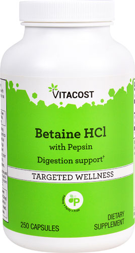 Vitacost Betaine HCl with n -- 250 s