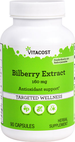 Vitacost Bilberry Extract - Standardized -- 160 mg - 90 s