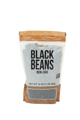 Vitacost Black Beans - Non-GMO and Gluten Free -- 16 oz (1 Lb) 453g