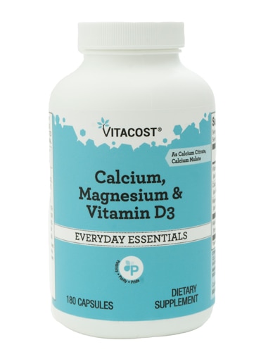 Vitacost Calcium Magnesium Vitamin D3 180 Capsules