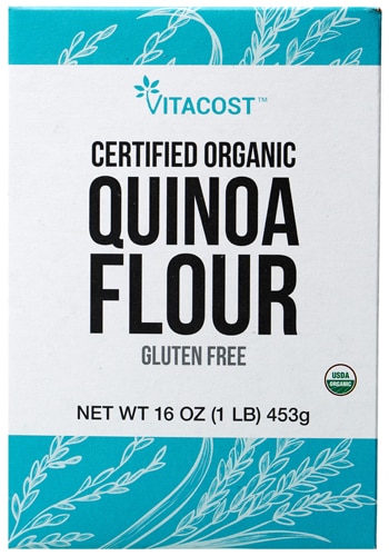 Vitacost Certified Organic Quinoa Flour Gluten Free – Non GMO -- 16 oz (1 lb) 453g