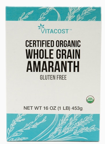Vitacost Certified Organic Whole Grain Amaranth Gluten Free and GMO -- 16 oz (1 Lb) 453g