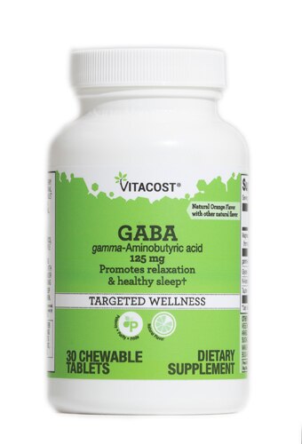 Vitacost GABA Gamma - Aminobutyric Acid Orange Flavor -- 125 mg - 30 Chewable Tablets
