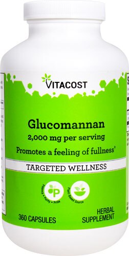 Vitacost Glucomannan -- 2000 mg per serving - 360 Capsules