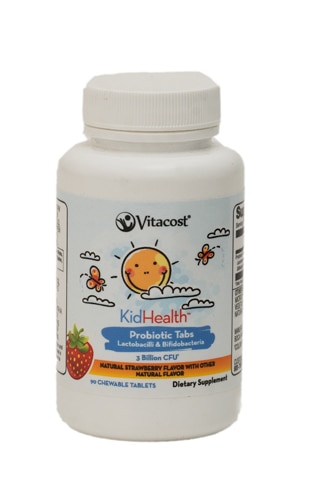 Vitacost KidHealth Probiotic Tabs Strawberry -- 3 billion CFU† - 90 Chewable Tablets
