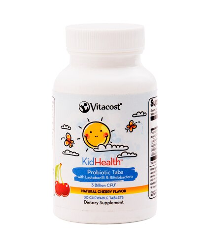 Vitacost KidHealth Probiotic Tabs for Kids Cherry -- 3 billion CFU - 30 Chewable Tablets