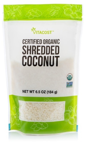 Vitacost Kosher Non-GMO Certified Organic Shredded Coconut