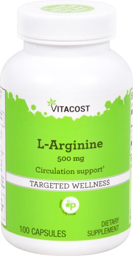Vitacost L-Arginine -- 500 mg - 100 Capsules