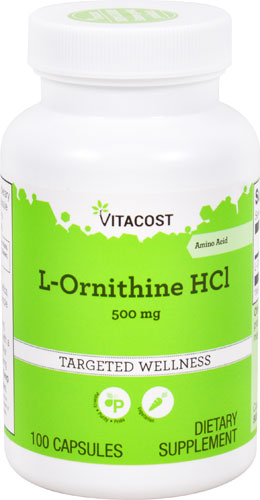 Vitacost L-Ornithine -- 500 mg - 100 Capsules
