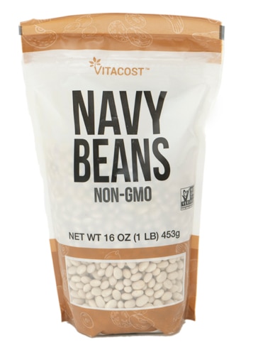 Vitacost Navy Beans - Non-GMO and Gluten Free -- 16 oz (1 LB) 453g ...