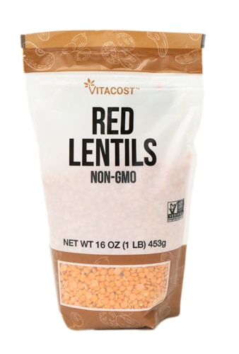 Vitacost Red Lentils - Non-GMO -- 16 oz (1 LB) 453g