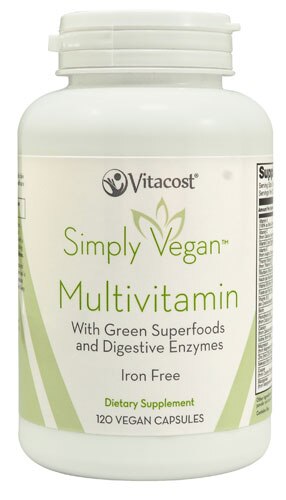 Vitacost - Simply Vegan Multivitamin with Green Superfoods and Digestive Enzymes - Iron Free -- 120 Vegan Capsules