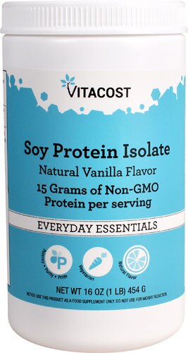 Vitacost Soy Protein Isolate Protein Powder Natural Vanilla -- 1 lb (454 g)