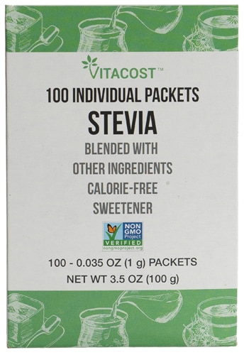 Vitacost Stevia - Calorie Free Sweetener Blend - Non-GMO and Gluten Free -- 100 Packets