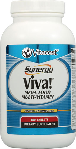 Vitacost Synergy Viva(R) Mega Food Multi-Vitamin No Added Iron -- 180 Tablets
