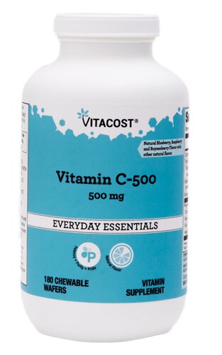 Vitacost Vitamin C-500 Natural Fruit Chewables Natural Blueberry Raspberry and Boysenberry Flavor