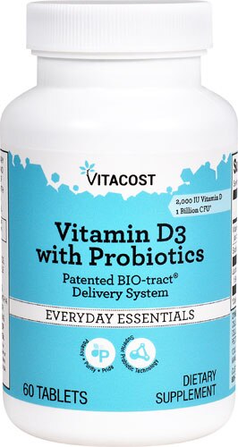 Vitacost Vitamin D3 With Probiotics 1 Billion Cfu 60 Tablets