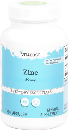 Vitacost Zinc -- 50 mg - 180 Capsules