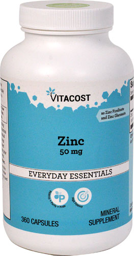 Vitacost Zinc Gluconate / Picolinate -- 50 mg - 360 Capsules