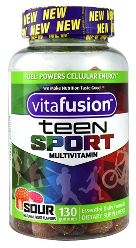Vitafusion Teen Sport Multivitamin Sour Natural Fruit -- 130 Gummies