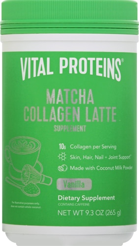Vital Proteins Matcha Latte Vanilla -- 9.3 oz