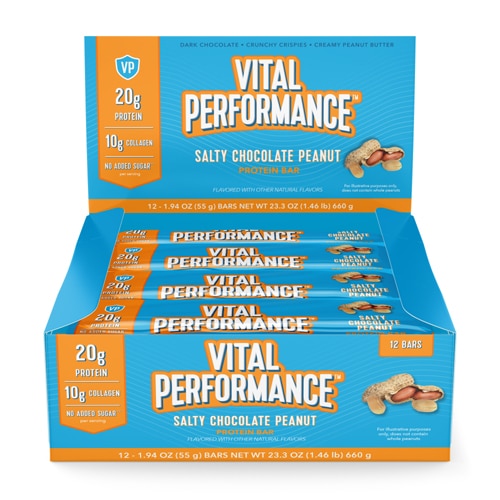 Vital Proteins Vital Performance Protein Bars Salty Chocolate Peanut -- 12 Bars