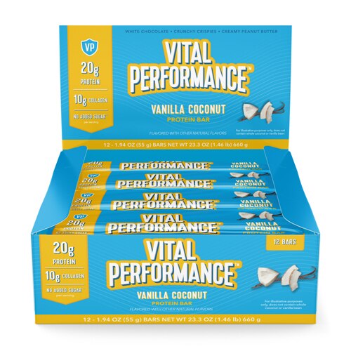 Vital Proteins Vital Performance Protein Bars Vanilla Coconut -- 12 Bars
