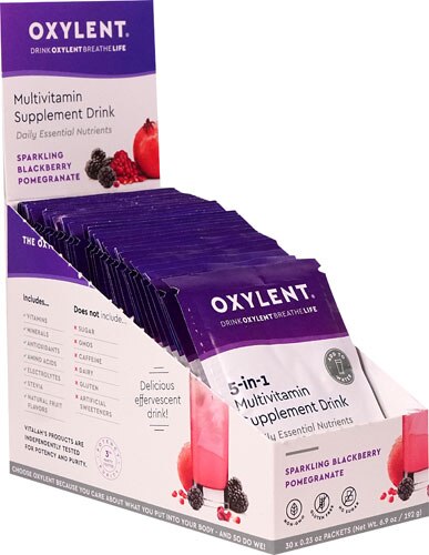 Vitalah Oxylent Daily Multivitamin Drink Sparkling Blackberry Pomegranate -- 30 Packets