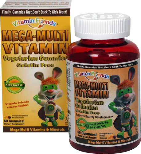 Vitamin Friends Mega-Multi Vitamin Vegetarian Gummies Cherry-Orange Pectin -- 60 Gummies