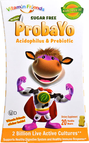 Vitamin Friends ProbaYo Acidophilus and Prebiotic Sugar Free Vanilla -- 20 Bears