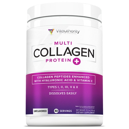 Vitauthority Multi Collagen Protein Plus Unflavored -- 40 Servings