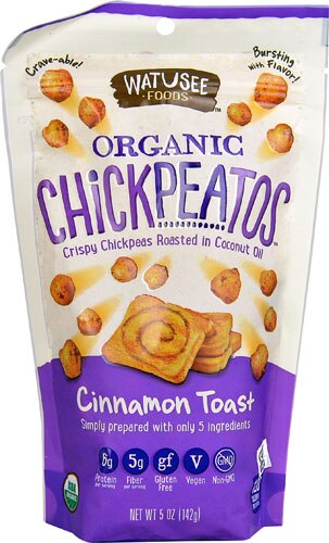 Watusee Foods Organic Chickpeatos™ Snack Gluten Free Cinnamon Toast -- 5 oz